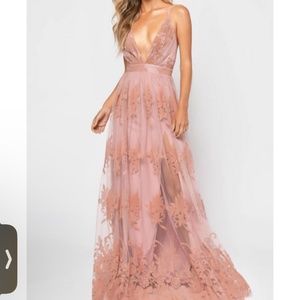 Pink/mauve floral maxi dress